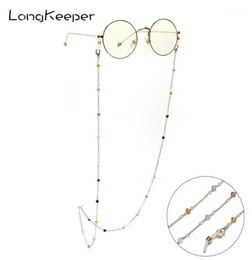 LongKeeper Crystal Beads Glasses Chain for Women Fashion Lanyard Gold Metal Sunglassses Chains Strap Mask Cord Eyeglass Holder14044900