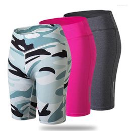 Active Shorts Women Camouflage Yoga Breathable High Waist Tennis Badminton Running Tight Gym Training Pants With Reflective Strip