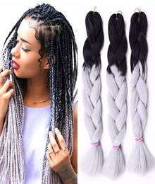 Ombre Xpression Braiding Synthetic Hair Extensions Two Tone 24 Inches Jumbo Crochet Braids Box Braids 100 Synthetic Braiding Hair5741239