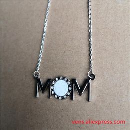 Pendant Necklaces Sublimation Mom Pendants For Mother's Day Transfer Printing Jewellery Materials Consumables 20pcs/lot