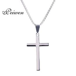 Pendant Necklaces Jesus Cross Necklace For Men Women Stainless Steel Box Chains Christian Crucifix Silver Colour Lucky Prayer Jewel2686