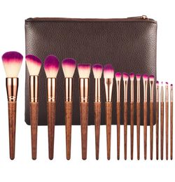 Professional 17pcs Makeup Brushes Set Fashion Lip Powder Eye Kabuki Brush Complete Kit Cosmetics Beauty Tool with Leather Case8831224