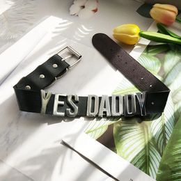 30mm Wide YES DADDY Pu Leather Letter Name Choker Necklaces for Women Men Goth Bdsm Collar Sexy Partywear Jewellery Support Custom 231229