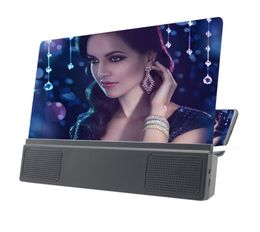 12 Inch 3D Mobile Phone Screen Magnifier Stereo Bluetooth Speaker HD Video Amplifier9408705