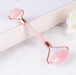 Face Massager Natural Rose Quartz Crystal Facial Roller with Silicone Cup Massage Neck Eyes Reduce Wrinkle AntiAging Beauty Skin 1848442