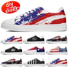 1942 Customised shoes skateboard shoes lovers diy shoes Retro casual shoes men women shoes outdoor sneaker the Stars and the Stripes white big size eur 35-48