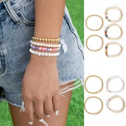 Charm Bracelets 4/5Pcs Handmade Beaded Bracelet Letter Bead Hand Chain Wristband Jewelry For Teen Girls Stacking Clay Y08E