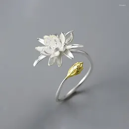 Cluster Rings Retro Chinese Style Epiphyllum Ring Women Niche Luxurious Fashionable High-end Elegant Opening For Girlfriend Accessories