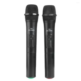 Microphones 2pcs Smart VHF 268.85MHz/262.85MHz Handheld Karaoke Mic Speaker 20m Transmission Distance For Teacher Guides