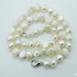 Choker 8-9mm Truly Baroque Freshwater Pearl Necklace/white/pink/grey 17 Inches (There Are Tracking Number Around The World)