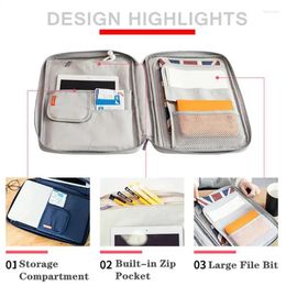 Briefcases A4 Document Bags Waterproof File Holder TravelBags With Zipper Portfolio Organiser For Office Ipad Pen Notebooks