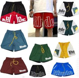 Mens Shorts Designer Shorts Rhude Summer Fashion Beach Pants Men High Quality Street Wear Red Blue Black Purple Mens Short size S-XL Workout Pants 521