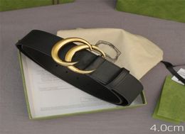 Men Designers Belts Luxury Leather Belt Letter Gold Buckle Womens Waistband 40cm Width High Quality Girdle 4 Colours Unisex Belts2687661