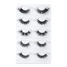 False Eyelashes 5 Pairs 8D Lashes Curly Wispy E1YD