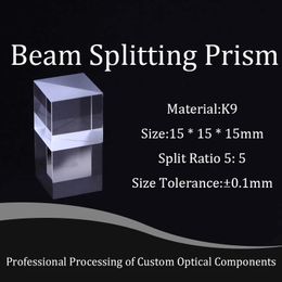 15 * 15 * 15mm Optical Glass Beam Splitting Prism Semi-reflective and Semi-transparent Cube Split Ratio 5 5 240102