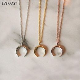 Everfast Korean Fashion First Quarter Moon Pendants Collar Necklaces Charm Sailor Lovers Jewelry Necklace Accessories Anime EN248266M