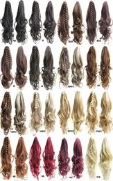 40cm Long Synthetic per i capelli Claw Ponytail 16 Colors Simulation Human Hair Extensioin ponytails Bundles CP2228212110