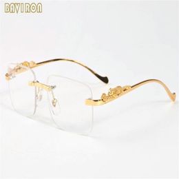 2020 fashion mens sports sunglasses for men vintage buffalo horn glasses gold silver leopard frame women rimless sunglasses with b336b