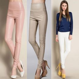 Women's Pants 2024 On Sale Autumn Winter Women Ladies Warm Legging Leather Female High Waist Stretchable Pencil Skinny Y2k Trousers