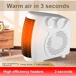 Home Heaters Portable Electric Heater 2 Gear Adjustable Desktop Heating Machine Household Fan Heater 220V Electric Heater for Office Room J240102