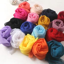 Scarves Solid Color Shawl Women Foulard Gradient Chiffon Georgette Scarf Bandana Elegant Long Sun Protection Hijab