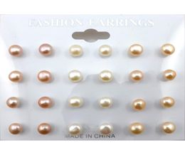 High Grade Freshwater Pearl Earring Stud 8mm Natural Pearl Jewellery 50 Pairs Whole5624034