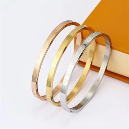 3 Colour bangle European and American Classic simple thin flower whole gold rose sliver bracelet2033