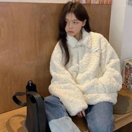 Women's Fur Winter Women High-Grade Style Thicken Lamb Wool Coat Female Fashion Loose Short Faux Outwear Casual Solid Colour Outcoat