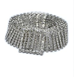 Fashion Luxury Ten Row Bright Full Rhinestone Inlaid Women039s Belt Female Bride Wide Bling Crystal Diamond Waist Chain Belt 207071062