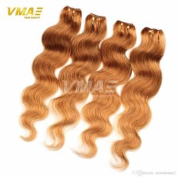 Weaves Honey Blonde Brazilian Hair Weave Bundles Colour 27# Body Wave Human Hair Virgin No Shed