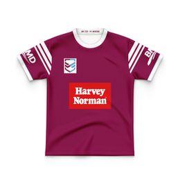 2024 Kids Rugby Jersey 24 Queensland Maroons Jersey Boys Girls Home Away Outdoor Jersey Kids T Shirts