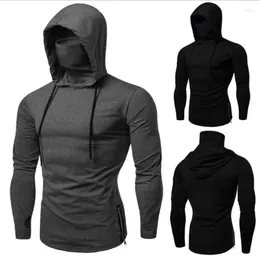 Men's Hoodies 2024 Men Solid Black Grey Hoodie Long Sleeve Hooded Sweatshirt For Man Sports Fitness Gym Running Casual Pullover Tops