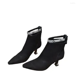Dress Shoes VII 2024 Brand L Women's High Heels Autumn And Winter Female Buckle Diamond Retro Fine Offers