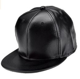 PU Leather Baseball Cap Sport Hats Black Snapback 10pcslot 05000460