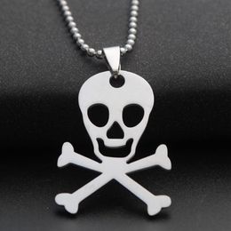 1pcs Stainless steel pirate clown skull horror scary mask sign pendant necklace skeleton Women men gift necklace jewelry267J