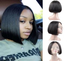 Ishow T Swiss Lace Front Wigs Short Bob Frontal Wig 814inch Straight Human Hair wigs Brazilian Virgin for Women All Ages Natural 7422159