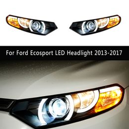 For Ford Ecosport LED Headlight 13-17 Car Accessories Front Lamp DRL Daytime Running Light Dynamic Streamer Turn Signal Indicator