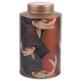 Storage Bottles Metal Tea Canisters Chinese Style Round Tin Loose Leaf Candy Tinplate Container