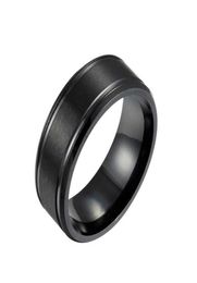 Loredana 8mm Black and White Gold Three Colors Solid Color Matte Double Bevel Stainless Steel Men039s Rings Tailored for Men Q05813160029