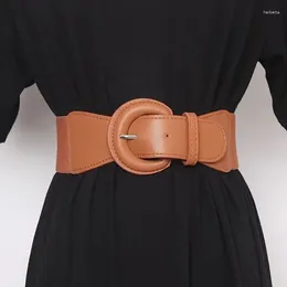 Belts 2024 European And American Style Women's Slim Fit Belt Brown Leather Daily Versatile Dress Coat Designer