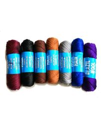 STOCK New 10 rollslot Brazilian Wool Hair 100 Acrylic hand and machine knitting Blended Yarn scale hair 70Gr6628810