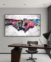 Decorative Painting Wall Art Picture and Living Room Canvas Painting for Modern Home Decoration Graffiti Fist Handcuffs6532089