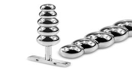 Metal Anal Beads Prostate Massage Stainless Steel Butt Plug Heavy Anus Beads with 5 Balls Sex Toys for Men and Women1967914