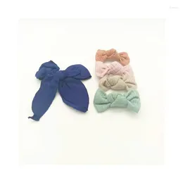 Hair Accessories 2Pcs/Set Bow Cute Candy Kids Girl Ribbed Handmade Bowknot Clips