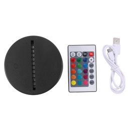 Colours Changeable Touch LED Lamp Base for 3D Illusion Lamp 4mm Acrylic Light Panel 3D Nights Lights1173895