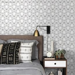 Wallpapers White Black Geometric Line Wallpaper Modern Striped Wall Contact Paper Self Adhesive For Bedroom Living Room