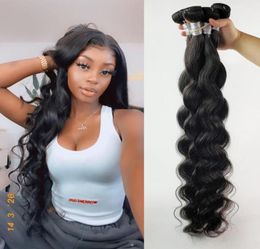 Peruvian Malaysian human hair bundles india body wave bodywave 30 32 34 36 38 40 Inch Bundle Remy Humen Hairs Extension Indian2530919