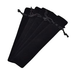 50 Pcs Black Velvet Pen Pouch Sleeve Holder Single Pen Bag Case Pencil Bag6341412