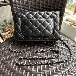 Mini flap clutch chain woc Bags luxury tote handbag womens mens designer cf bag pink pochette Cross body messenger bag quilted leather caviar black Shoulder Bags WQH3