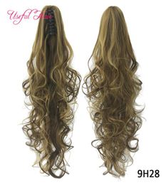 long ponytails Synthetic Ponytails Long Curly Claw Ponytail Clip In Hair Extensions Hairpiece Pony Tail Synthetic High Quality Who4119612